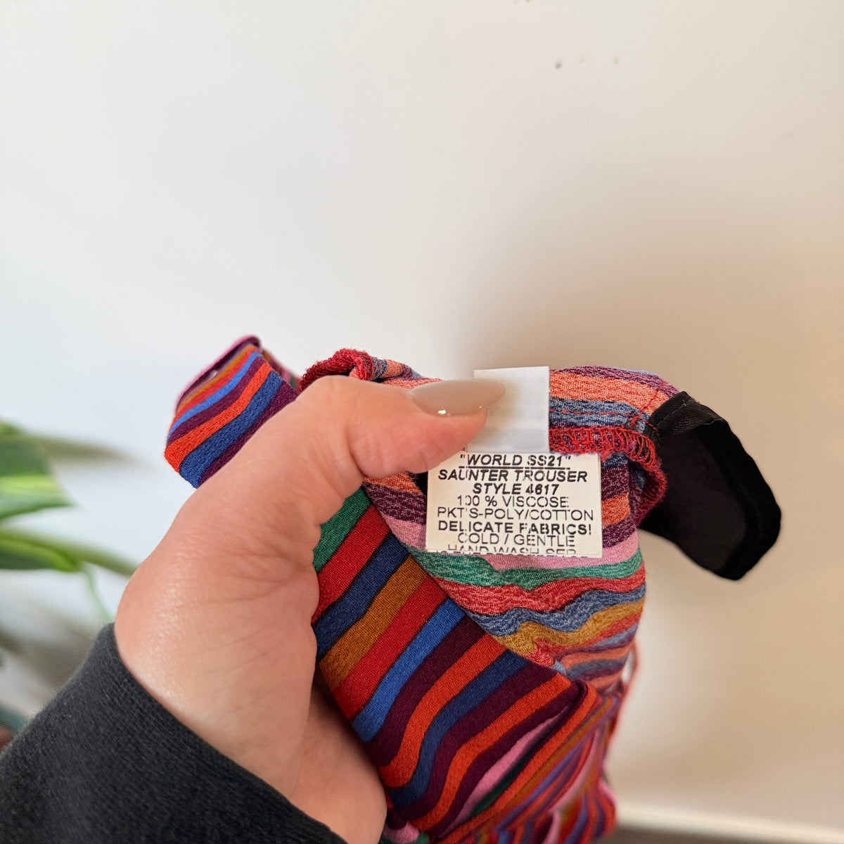 World Multicolour Stripe Saunter Trousers Size S