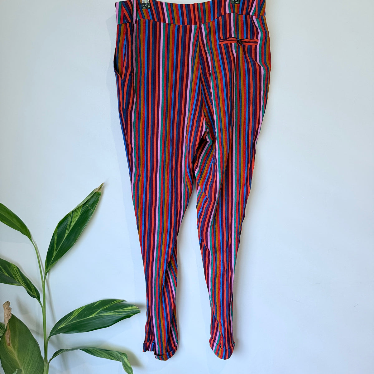 World Multicolour Stripe Saunter Trousers Size S