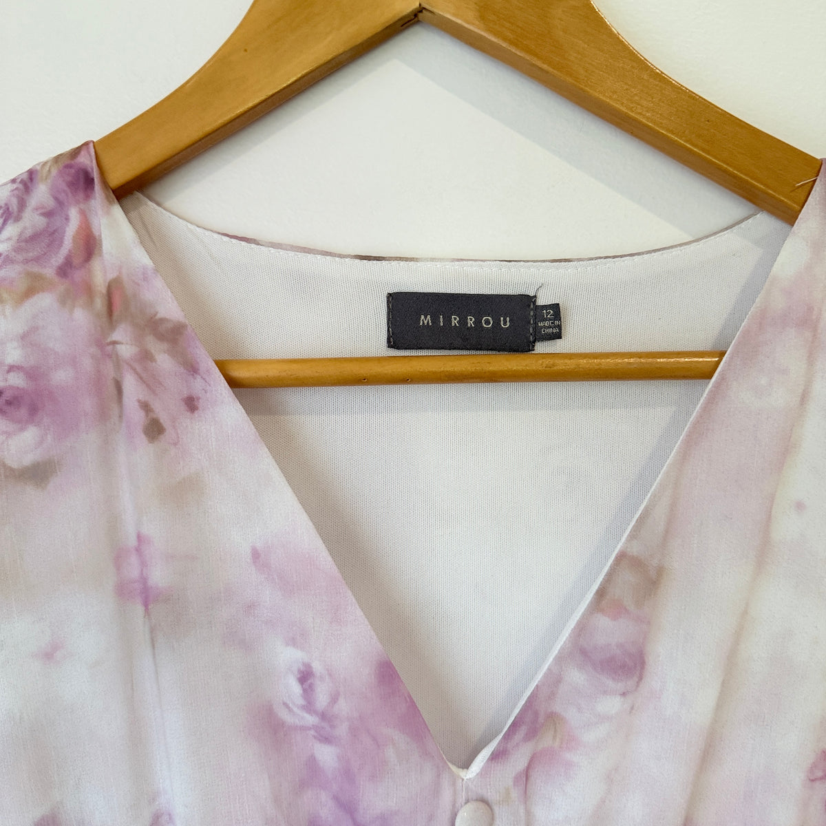 Mirrou Lilac Floral Tiered Midi Dress Size 12