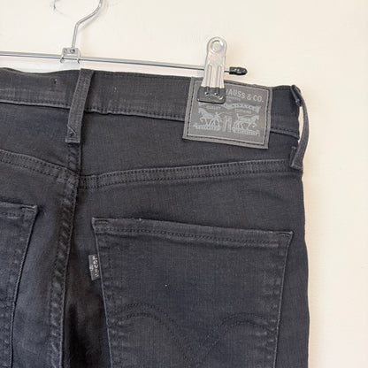 Levi's Mile High Super Skinny Black Distressed Jeans Size 28