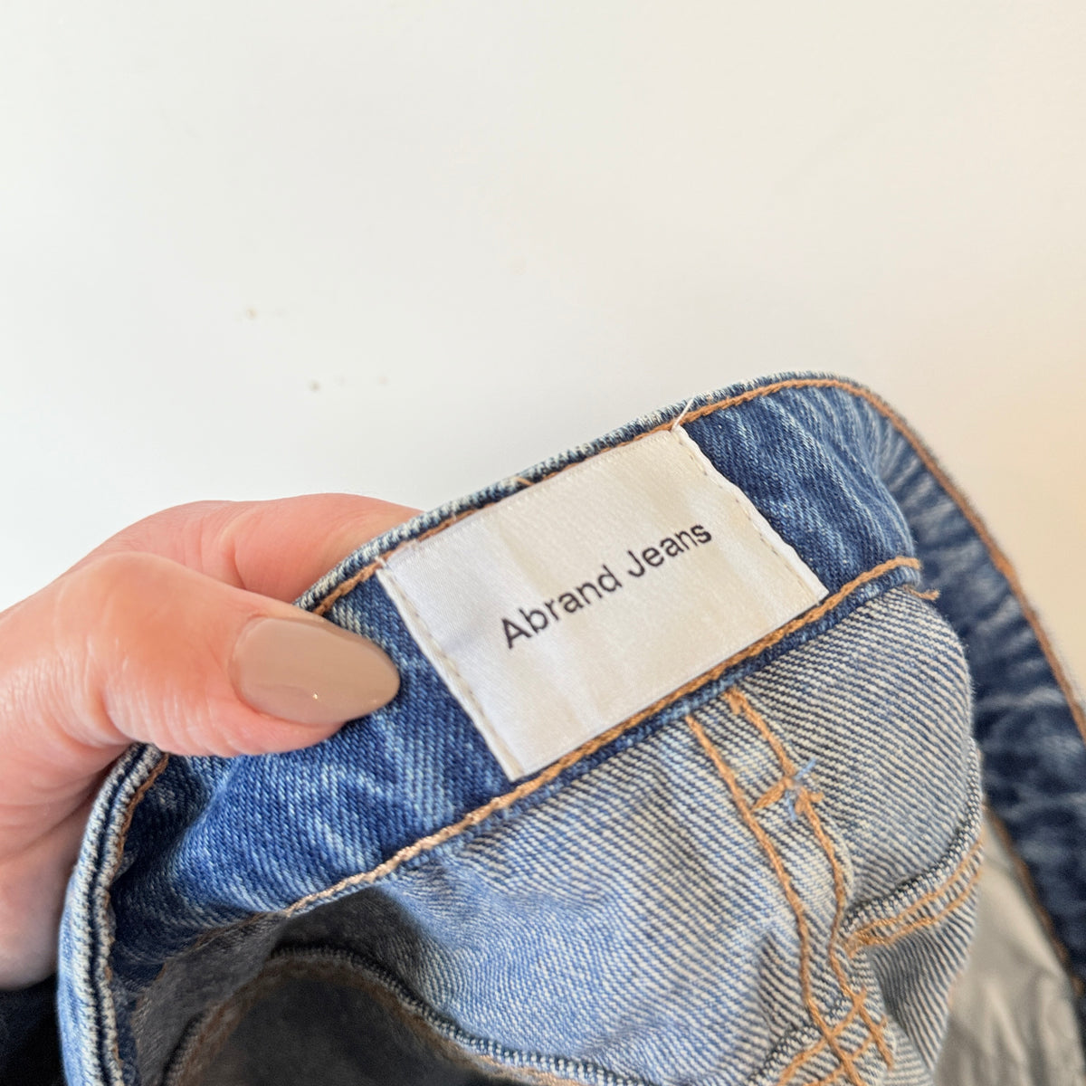 Abrand Jeans Blue Denim Distressed A-Line Skirt Size 10