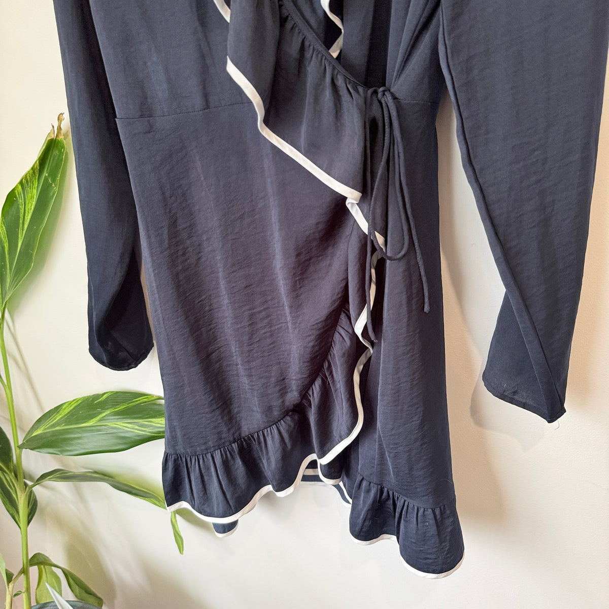 The Fifth Label Navy Ruffle Wrap Dress Size L