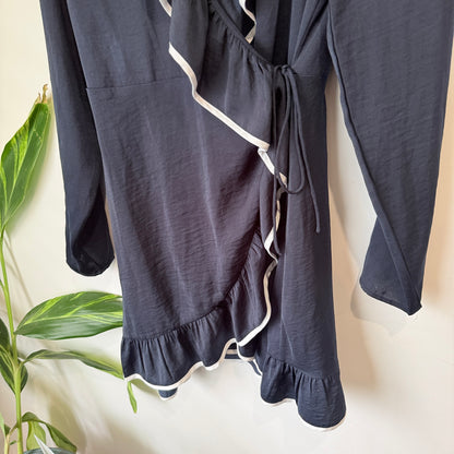 The Fifth Label Navy Ruffle Wrap Dress Size L
