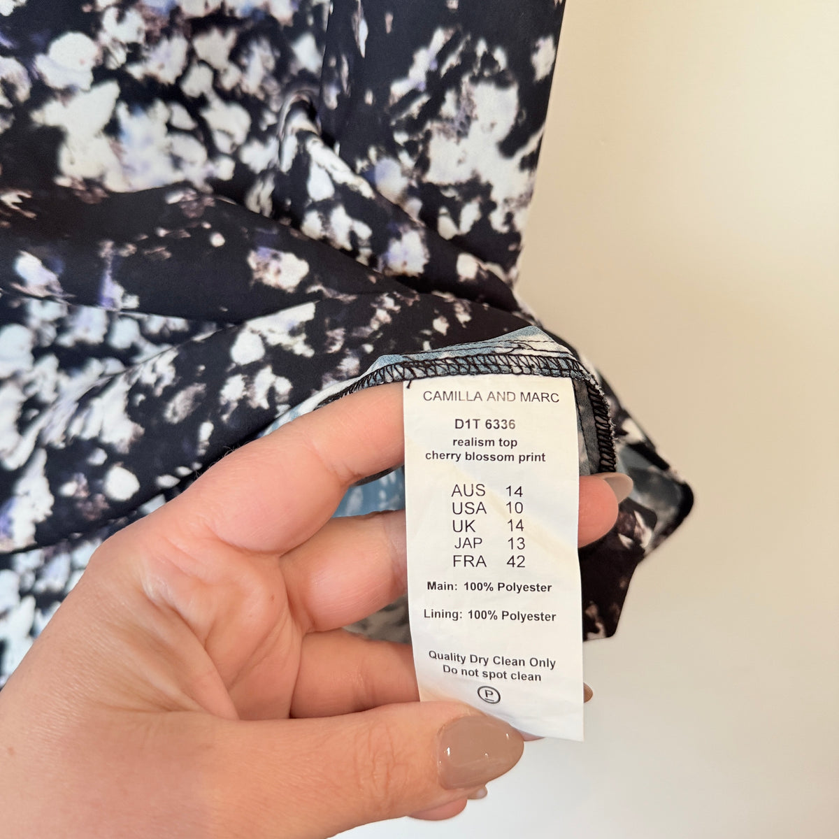 Camilla and Marc Cherry Blossom Print Top Size 14