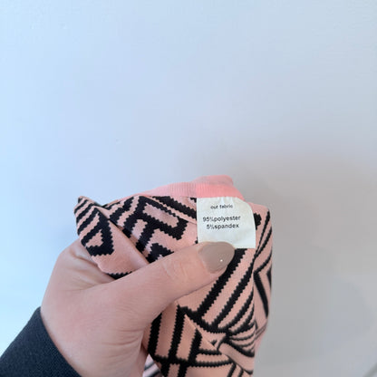 Charlo Pink and Black Geometric Print Skirt Size 8