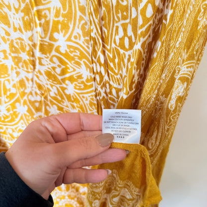 Sirene Mustard Batik Print Kimono Cover Up