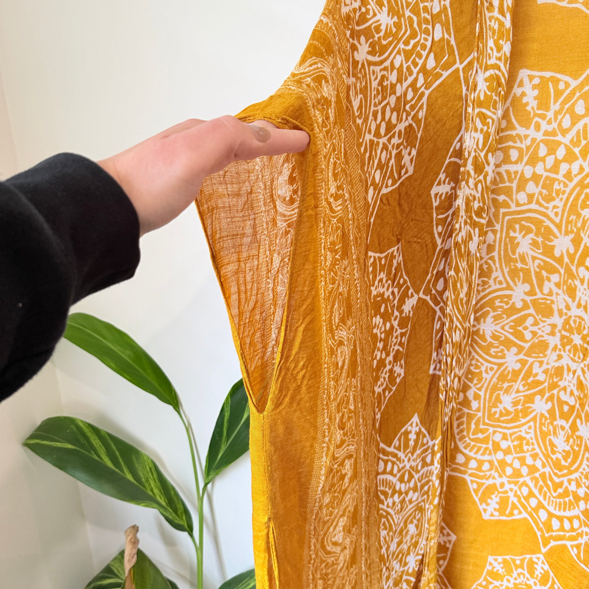 Sirene Mustard Batik Print Kimono Cover Up