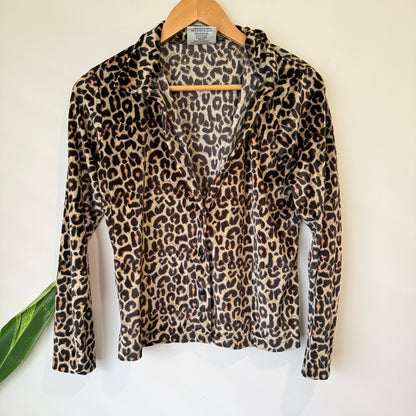 Jose Leopard Print Long Sleeve Shirt Size 14