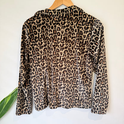 Jose Leopard Print Long Sleeve Shirt Size 14