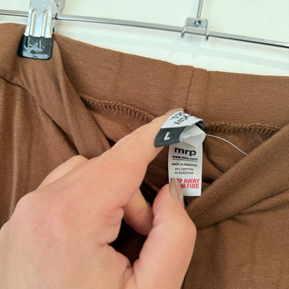 MRP Brown High Rise Pull On Pants Size L