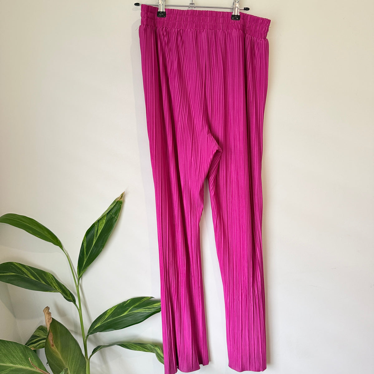 Decjuba Size S Plisse Wide Leg Trousers