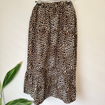 Decjuba Leopard Print Midi Skirt Size S