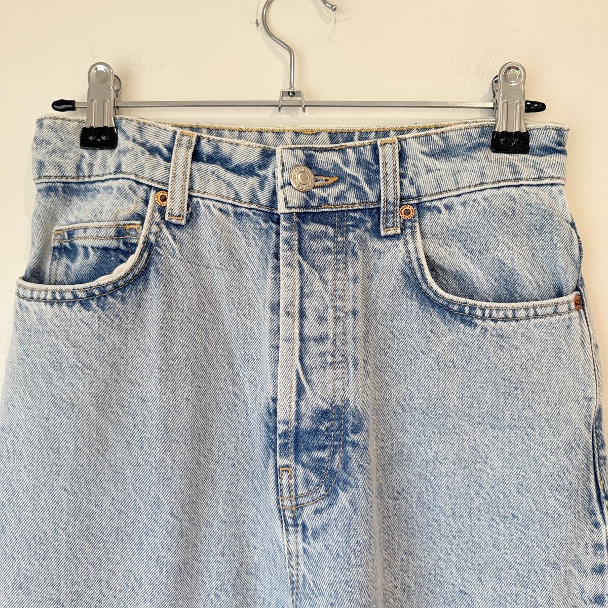 Topshop Light Blue Acid Wash Wide Leg Jeans Size 6