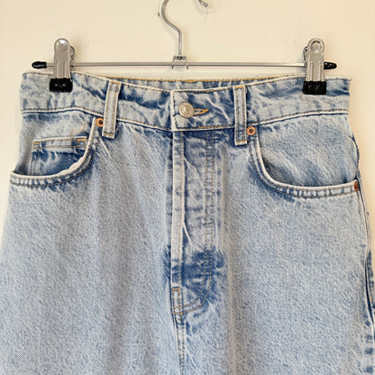 Topshop Light Blue Acid Wash Wide Leg Jeans Size 6