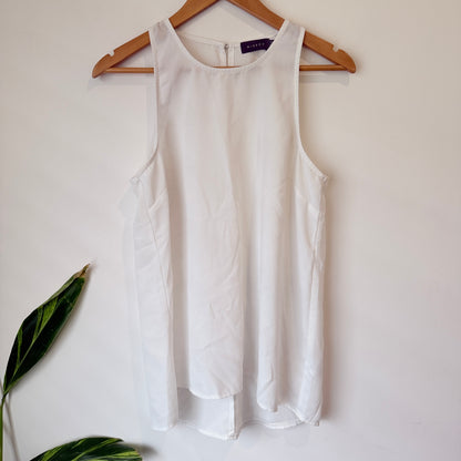 Mirrou White Sleeveless High Neck Top Size 12