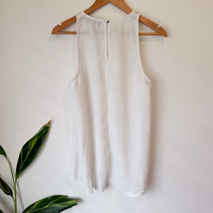 Mirrou White Sleeveless High Neck Top Size 12