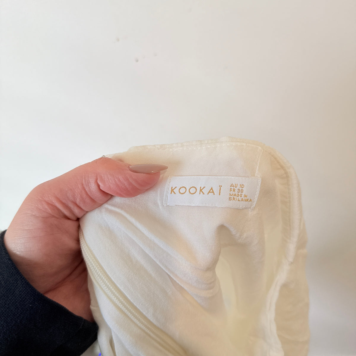 Kookai White Broderie Trim Mini Skirt Size 10