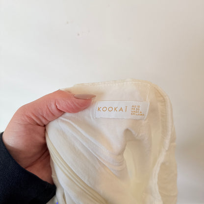 Kookai White Broderie Trim Mini Skirt Size 10