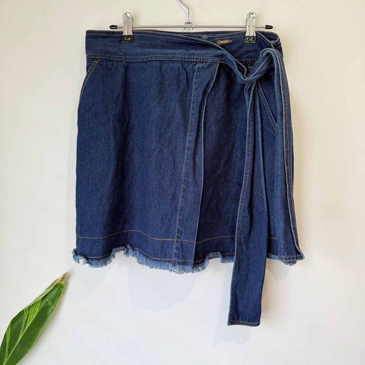 Karen Walker Indigo Denim Wrap Skirt Size 10