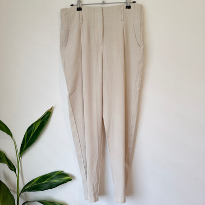 Mirrou Cream Tapered Trousers Size 12