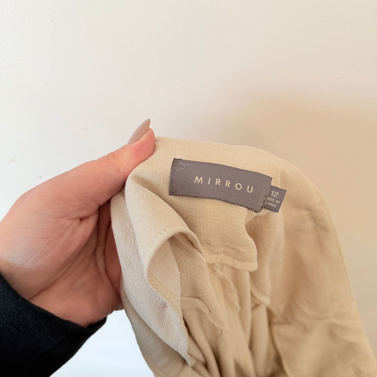 Mirrou Cream Tapered Trousers Size 12