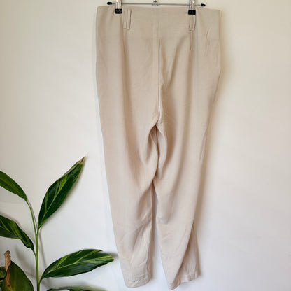Mirrou Cream Tapered Trousers Size 12