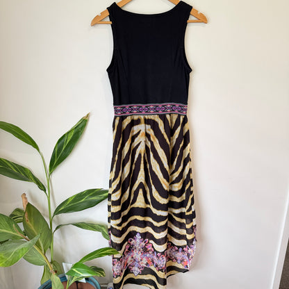 Augustine Black and Gold Tiger Print Maxi Dress Size S
