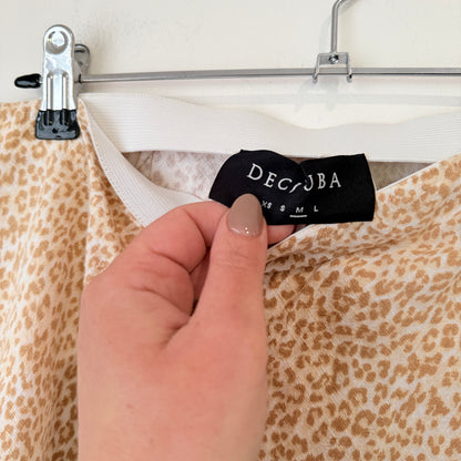 Decjuba Beige Leopard Print Midi Skirt Size S