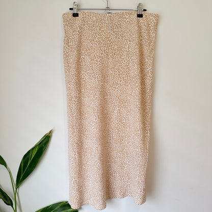 Decjuba Beige Leopard Print Midi Skirt Size S
