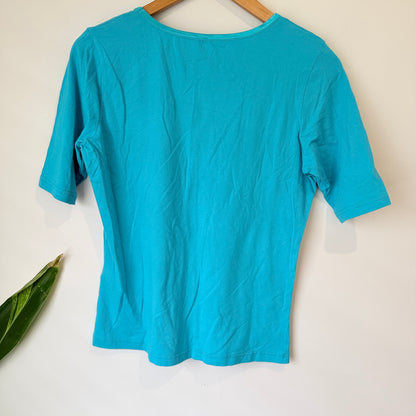 Twin Lakes Turquoise Short Sleeve Top Size M