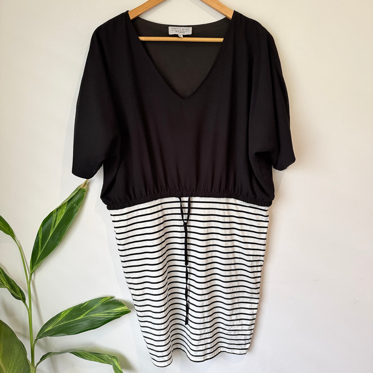 Pretty Basic by Augustine Black and Stripe Dress Size M