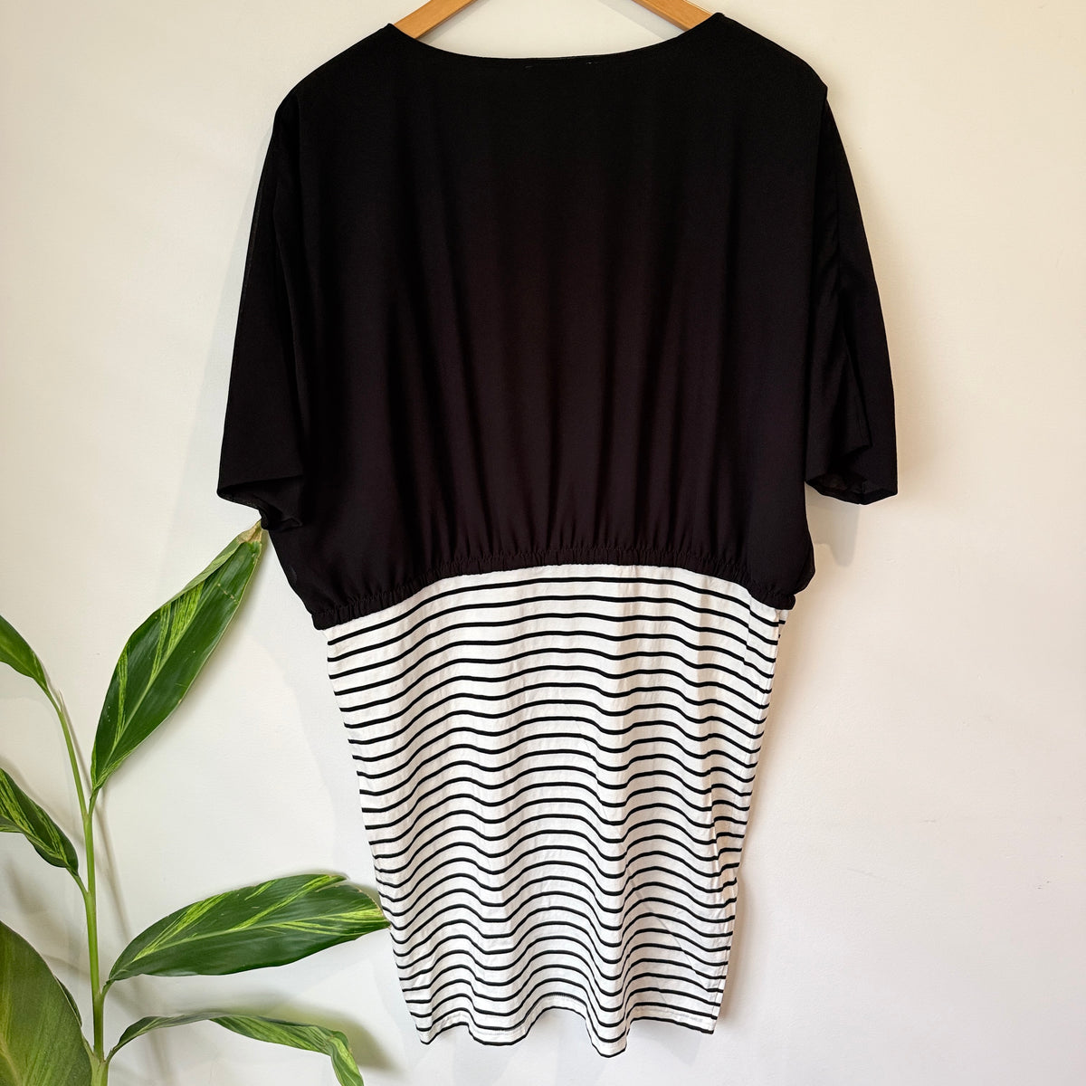 Pretty Basic by Augustine Black and Stripe Dress Size M