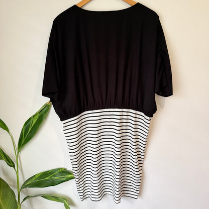 Pretty Basic by Augustine Black and Stripe Dress Size M