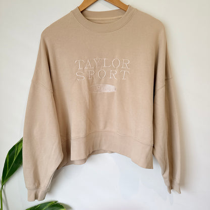 Taylor Sport Beige Cropped Sweatshirt Size M