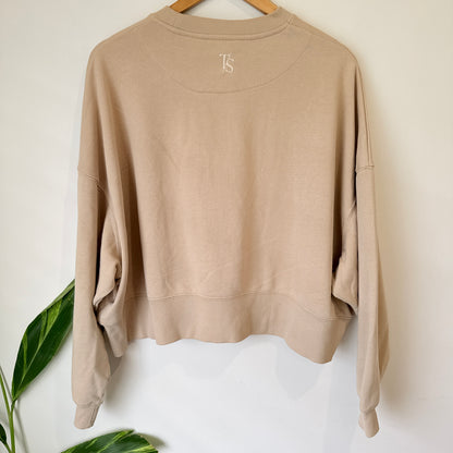 Taylor Sport Beige Cropped Sweatshirt Size M