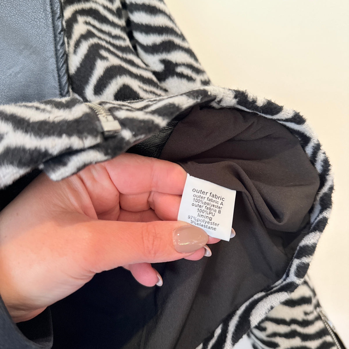 Amaya Zebra Print Biker Jacket Size 8