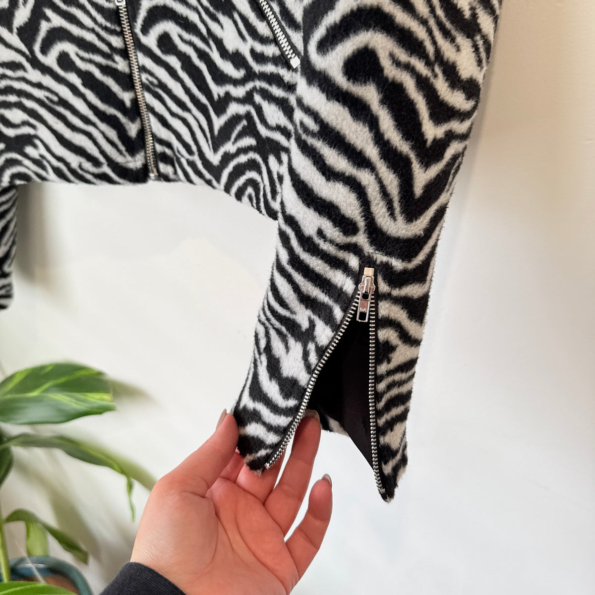 Amaya Zebra Print Biker Jacket Size 8