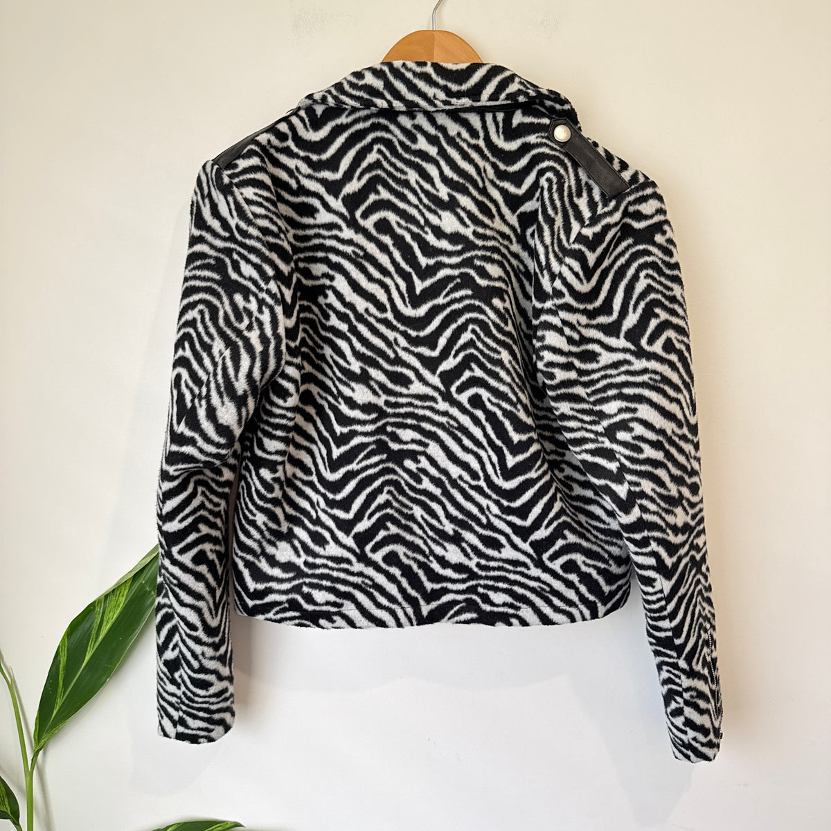 Amaya Zebra Print Biker Jacket Size 8