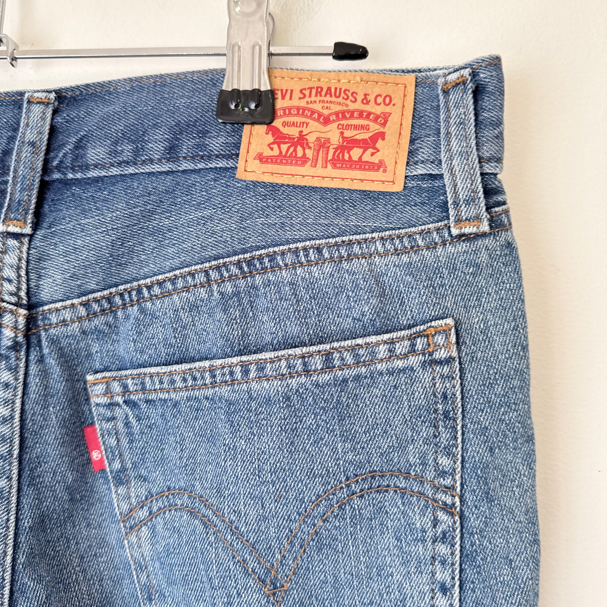 Levi's Blue Denim Distressed Cut Off Shorts Size 26