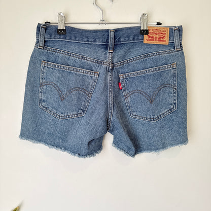 Levi's Blue Denim Distressed Cut Off Shorts Size 26