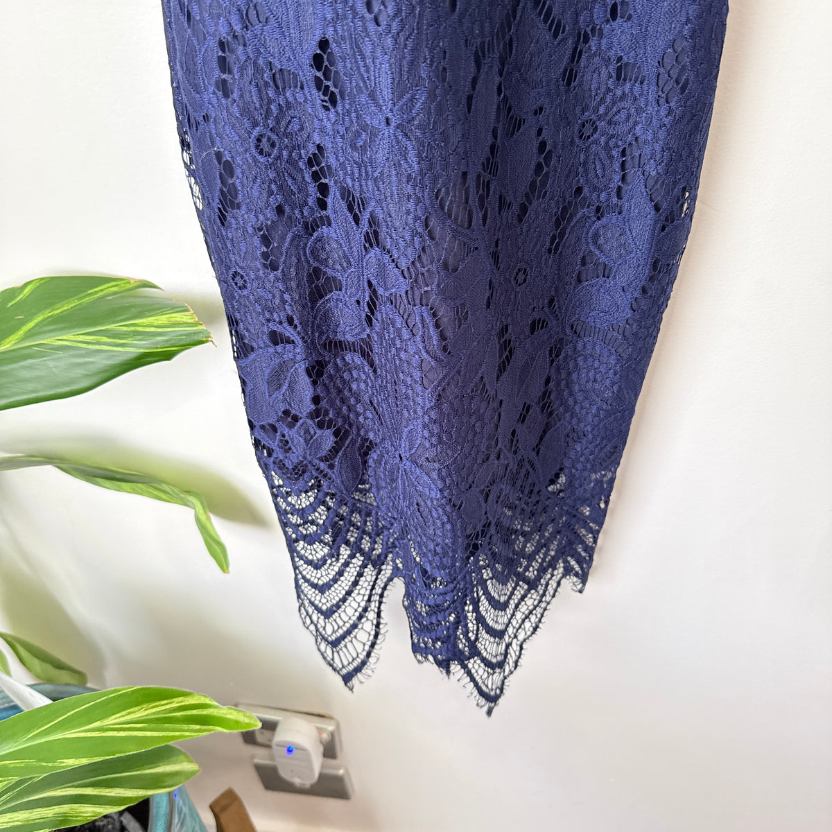 Mirrou Navy Lace Skirt Cami Dress Size 8