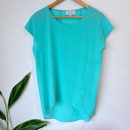 Pretty Basic by Augustine Turquoise Cap Sleeve Top Size XXS