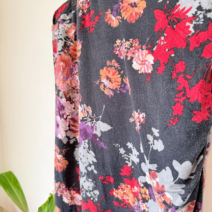 Augustine Charcoal Floral Print Skirt Size M