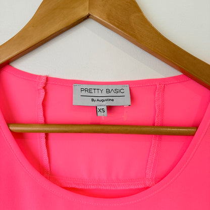Pretty Basic by Augustine Neon Pink Cap Sleeve Top Size XS