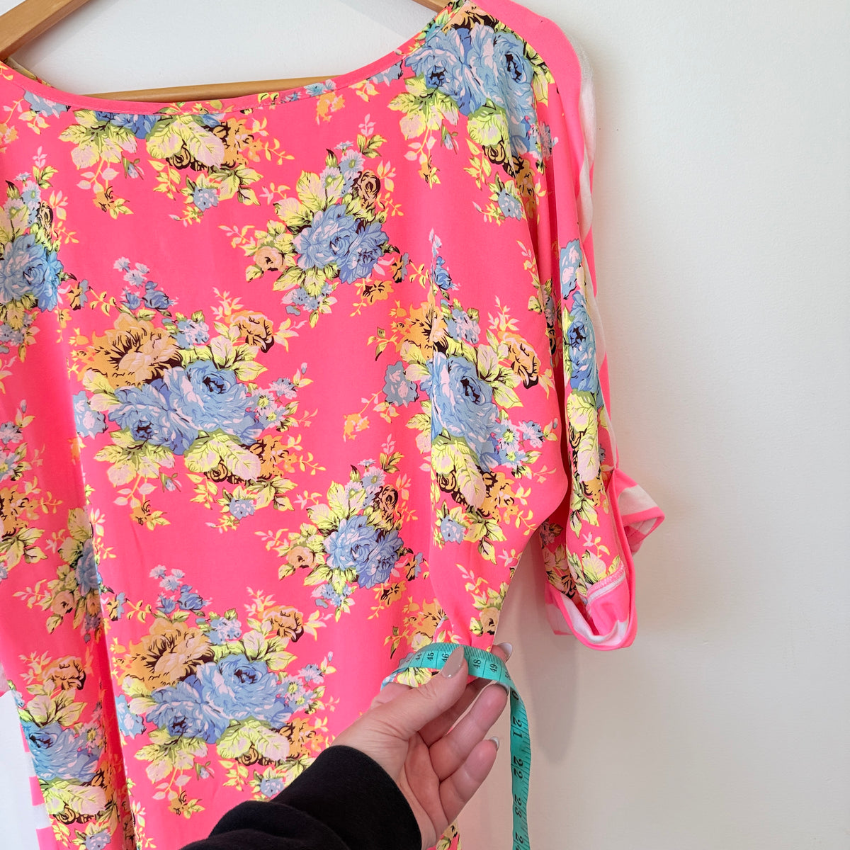 Charlo Pink Floral and Stripe Print Tunic Dress