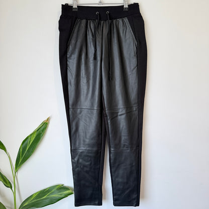 SASS Black Faux Leather Front Pants Size 6