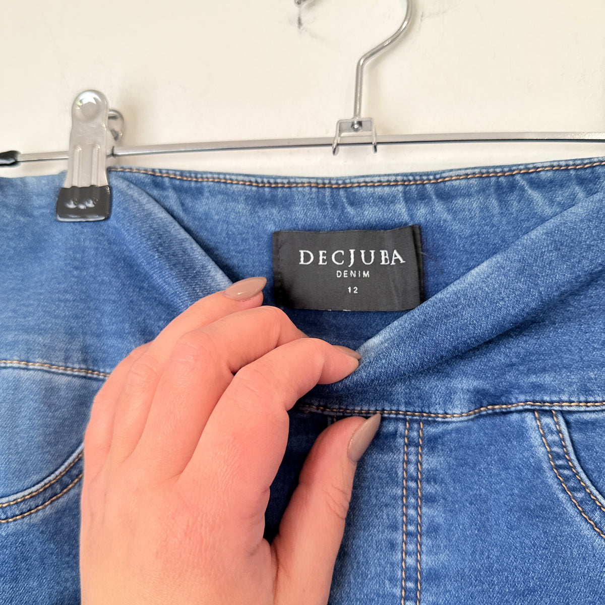 Decjuba Mid Blue Pull On Skinny Jeans Size 12