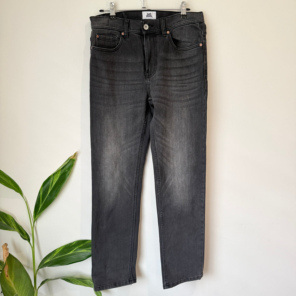 Just Jeans Faded Black Regular Straight Jeans Size 30W 30L