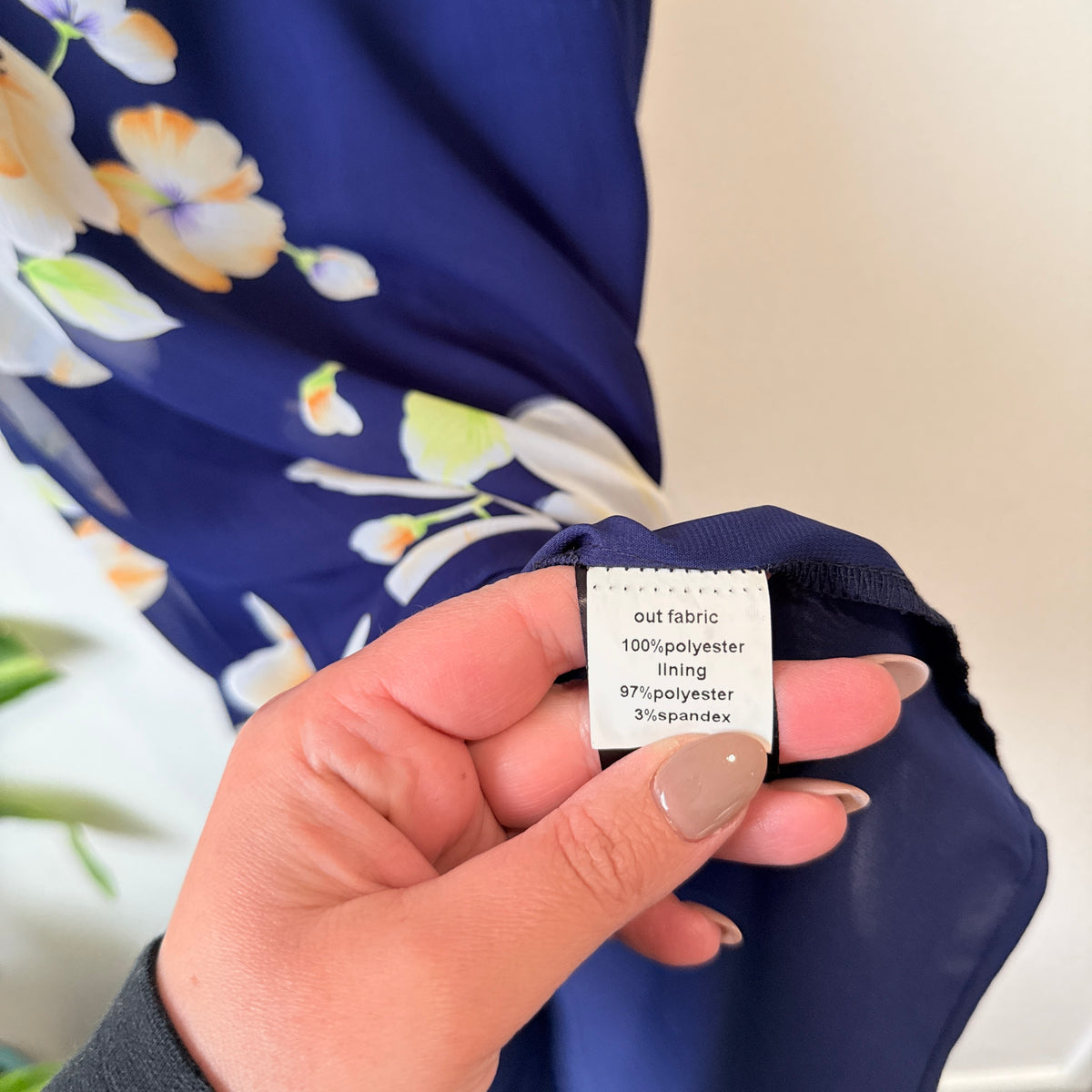Augustine Navy Floral Print Sequin Shoulder Dress Size XS