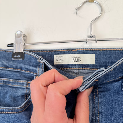 Topshop Moto Jamie Mid Blue Jeans Size W32 L30